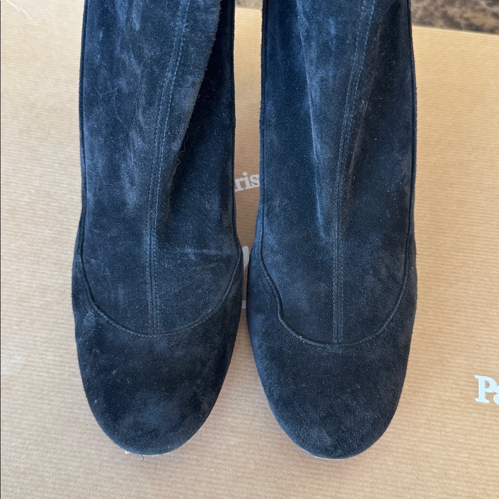 Christian Louboutin gena 85mm stretch boot bootie black suede sz 38.5 - Picture 3 of 13